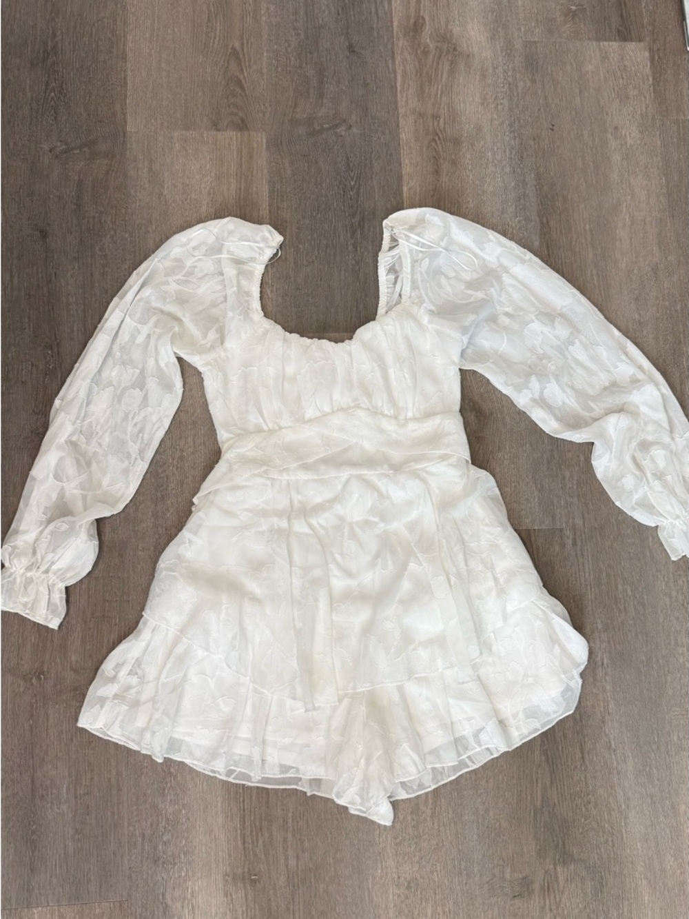 White Puff Sleeve Romper